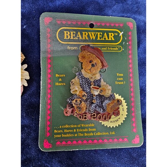 LOT OF 4 BEARWARE BOYDS BEARS & FRIENDS RESIN BROOCH‎ PIN - Picture 2 of 13